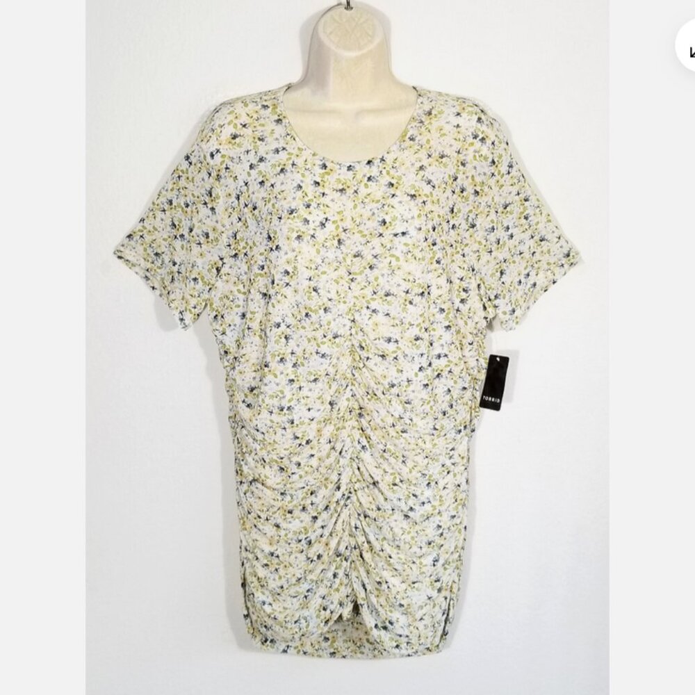 TORRID Size 2 Mesh Ruched Top 6480E1M